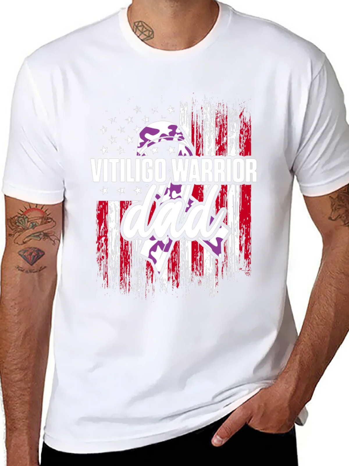 Vitiligo Warrior Dad T-Shirt