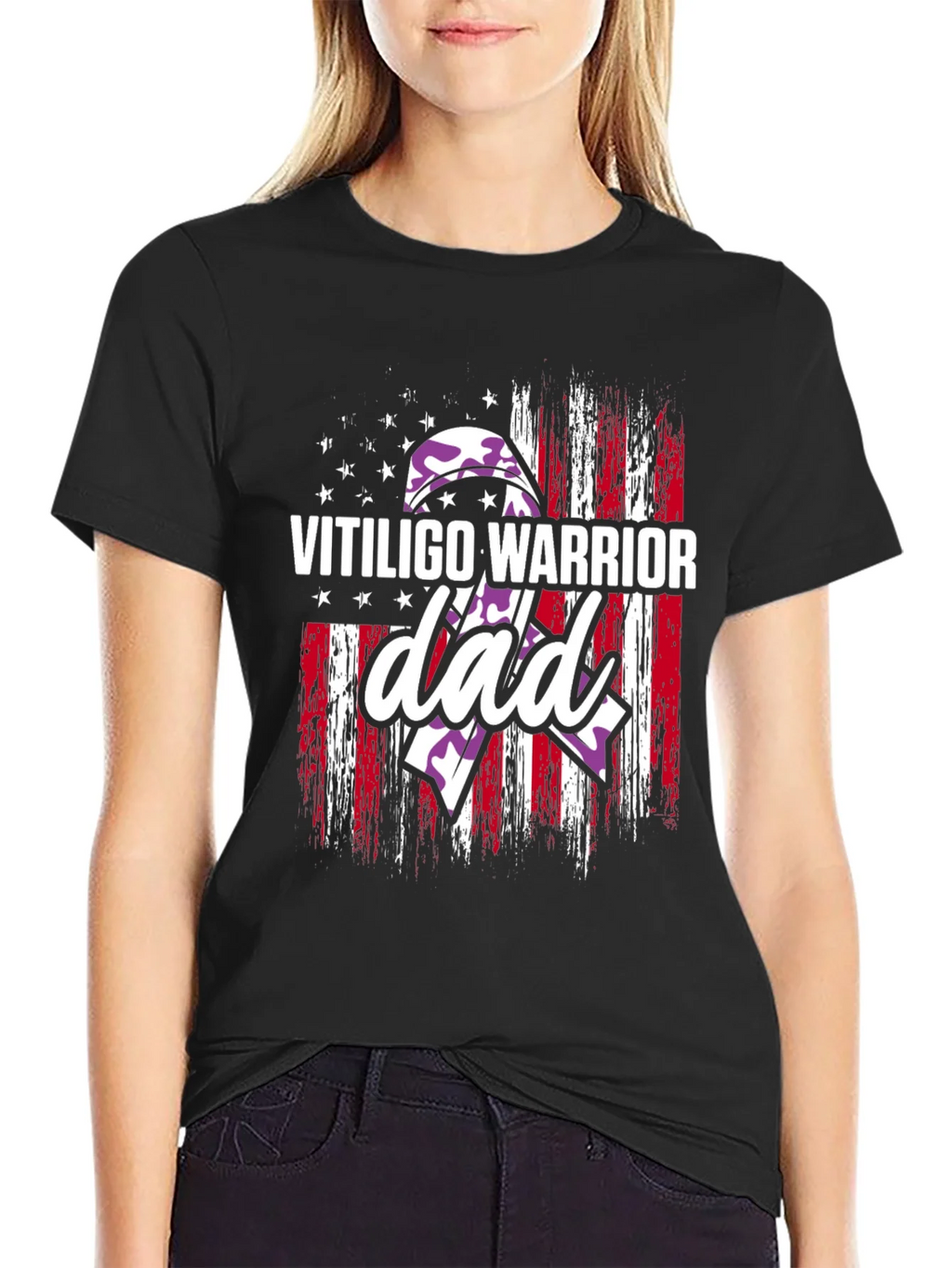 Vitiligo Warrior Dad T-Shirt