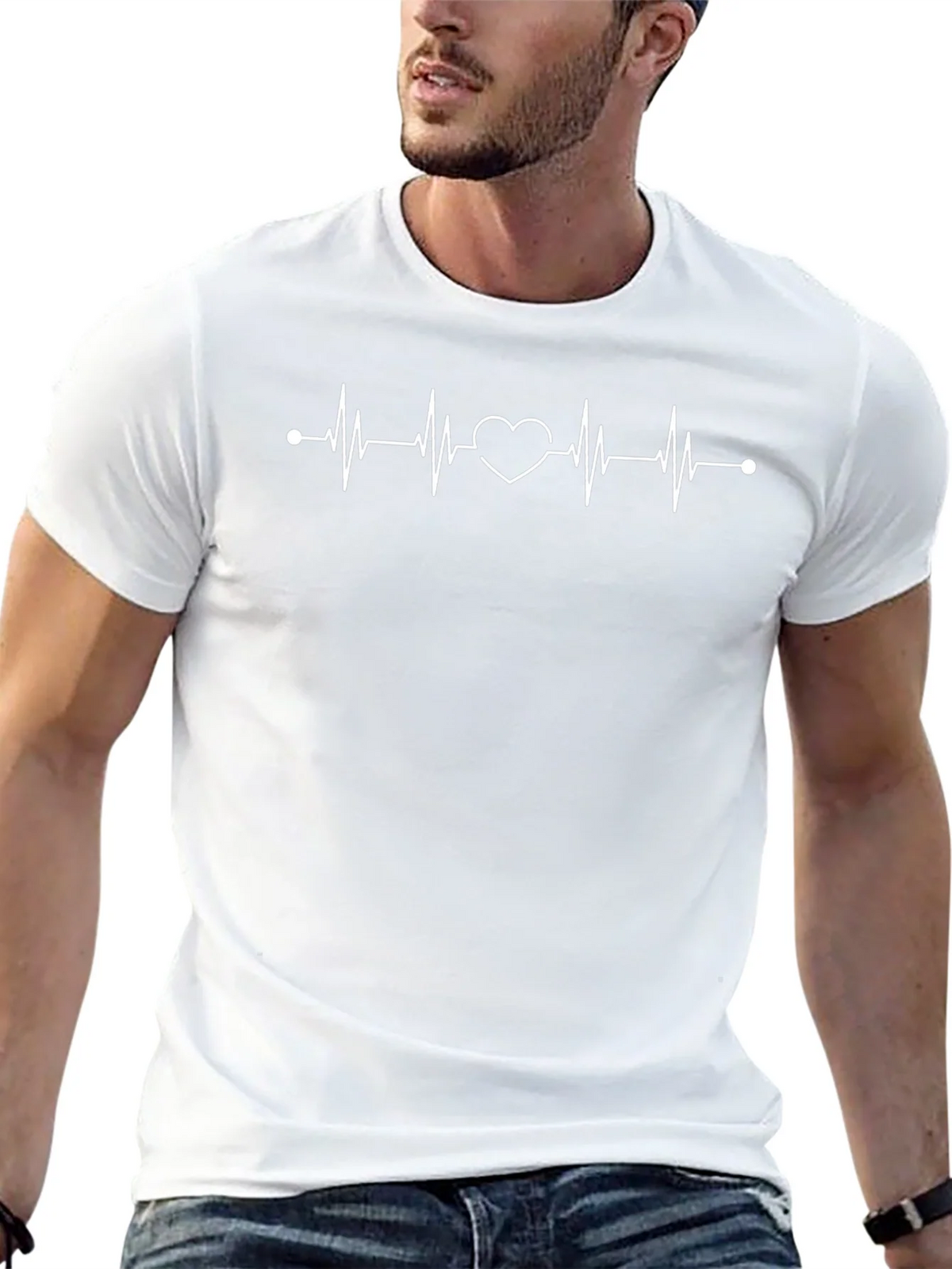 Heartbeat Graphic T-Shirt - Stylish Casual Tee