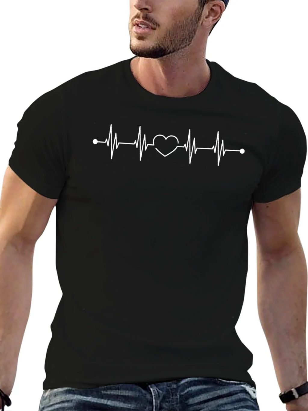 Heartbeat Graphic T-Shirt - Stylish Casual Tee