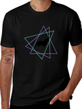 Geometric Wolf T-Shirt - Black