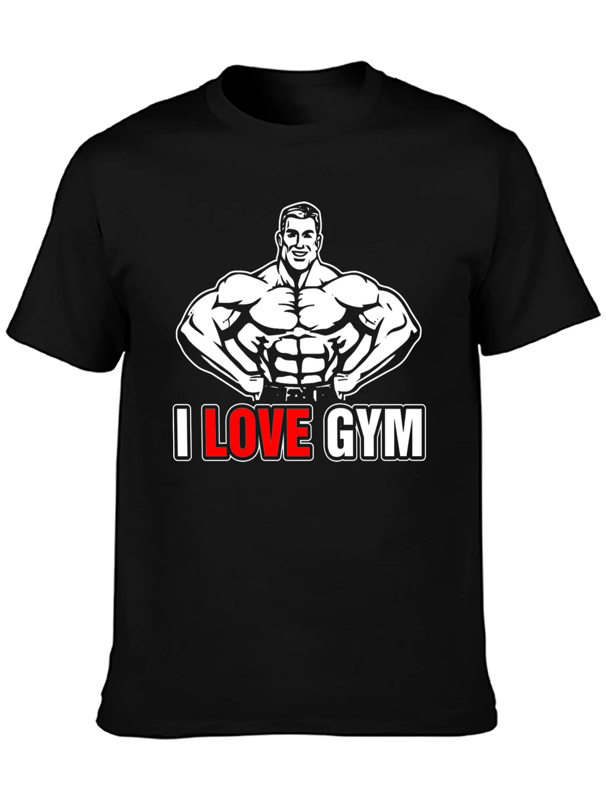 I Love Gym Black Graphic T-Shirt