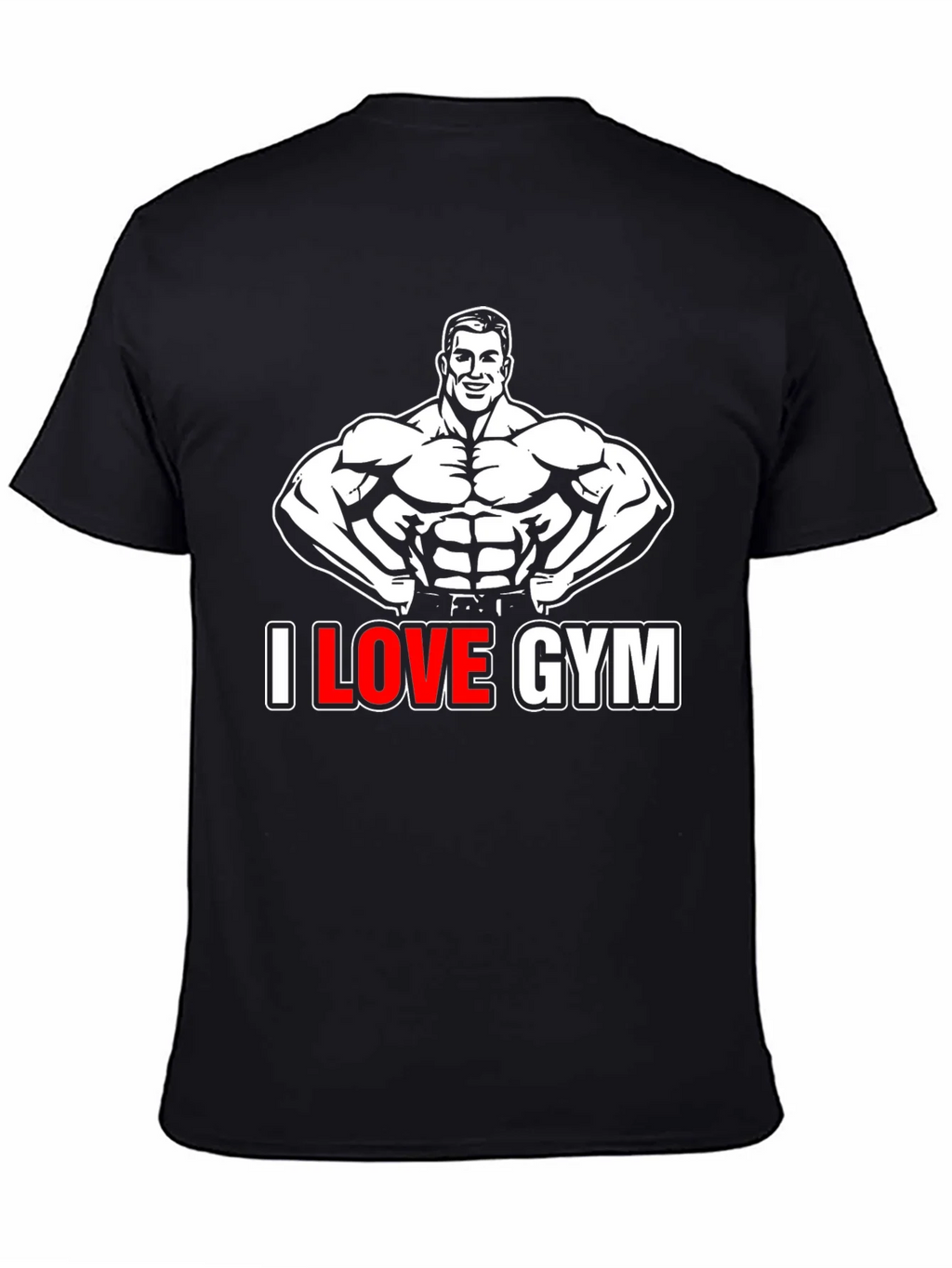 I Love Gym Black Graphic T-Shirt