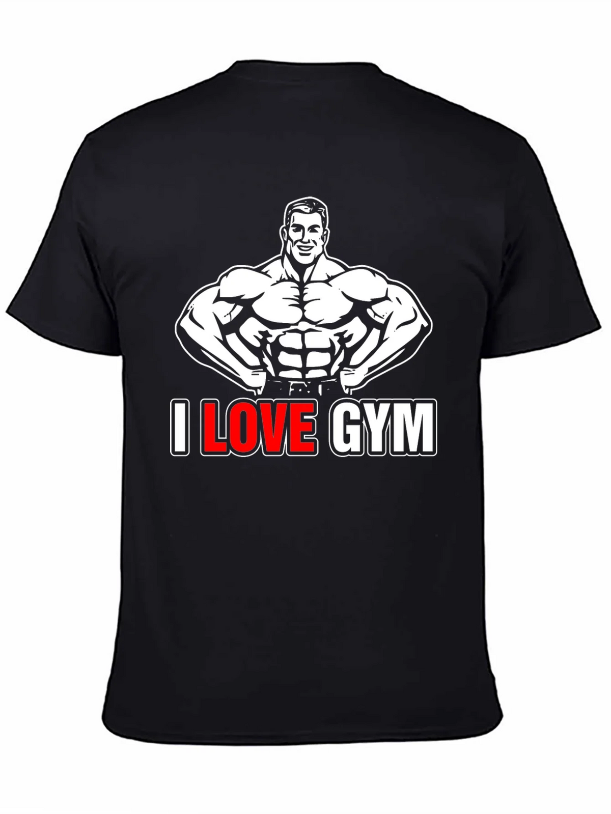 I Love Gym Black Graphic T-Shirt
