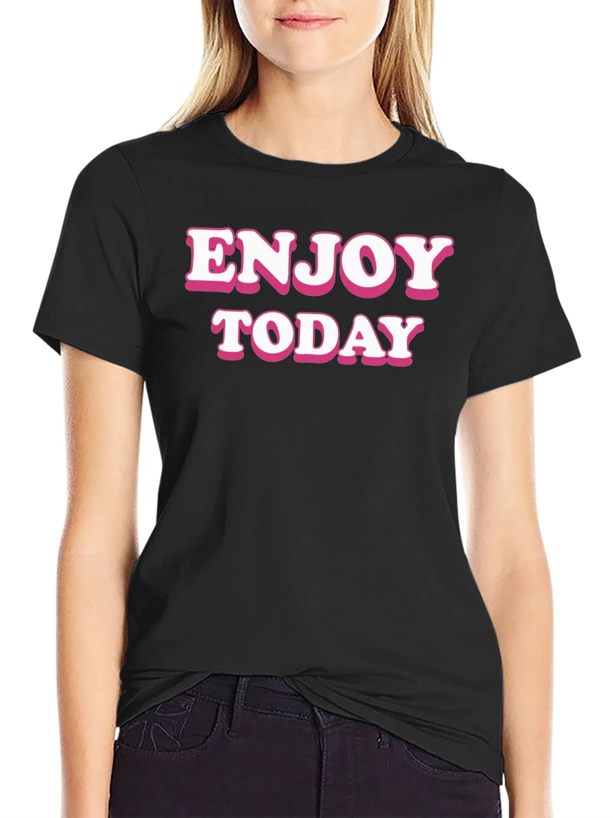 Enjoy Today Black Graphic Tee