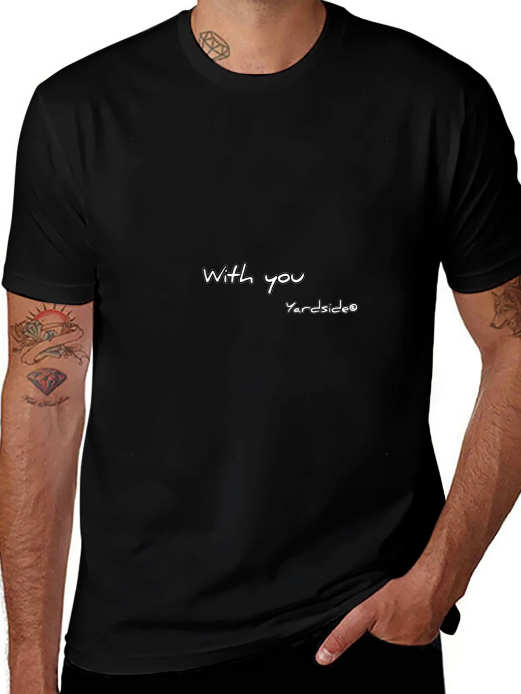 Modern Black T-Shirt with With you Yardside Design