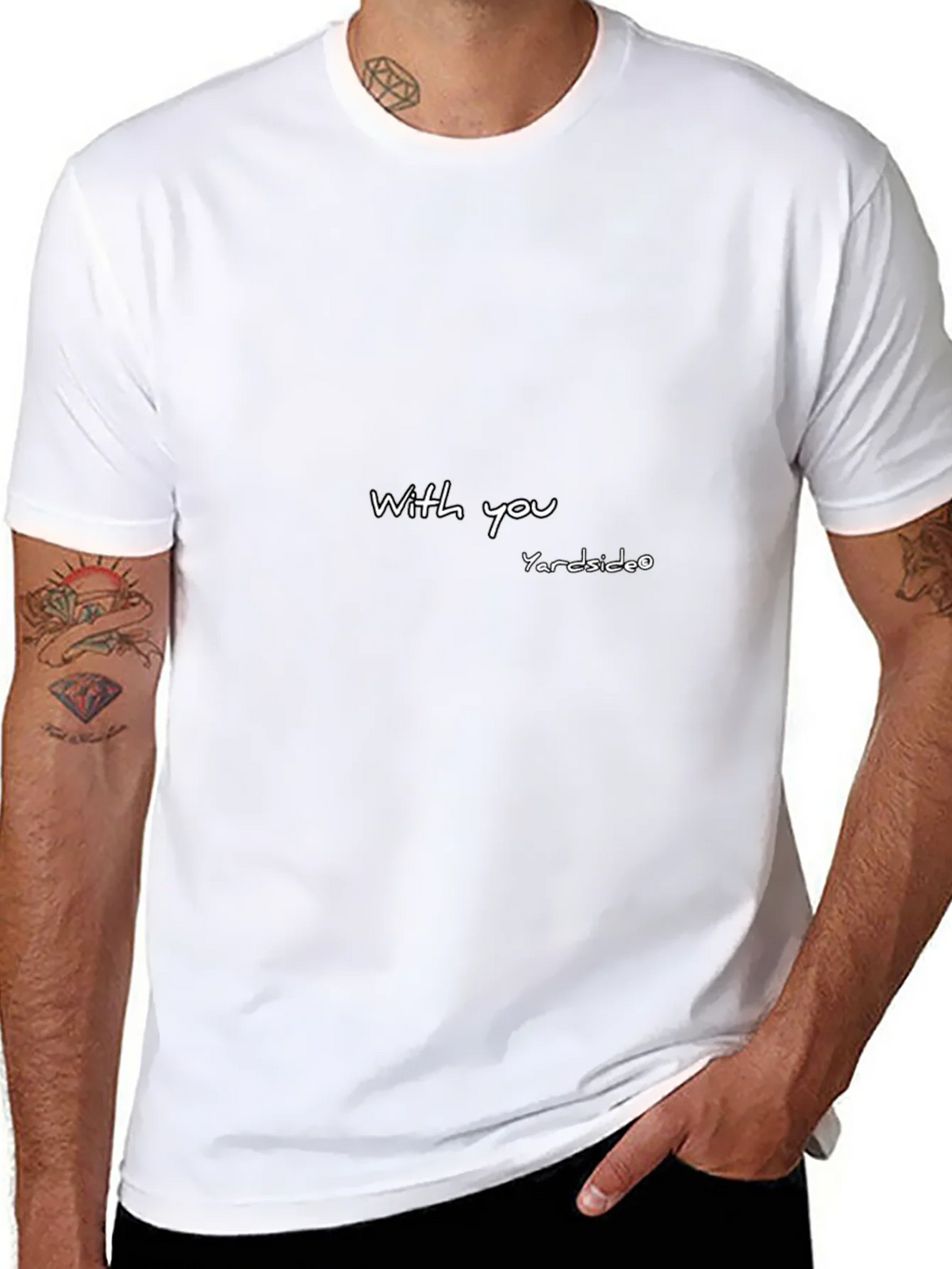 Modern Black T-Shirt with With you Yardside Design