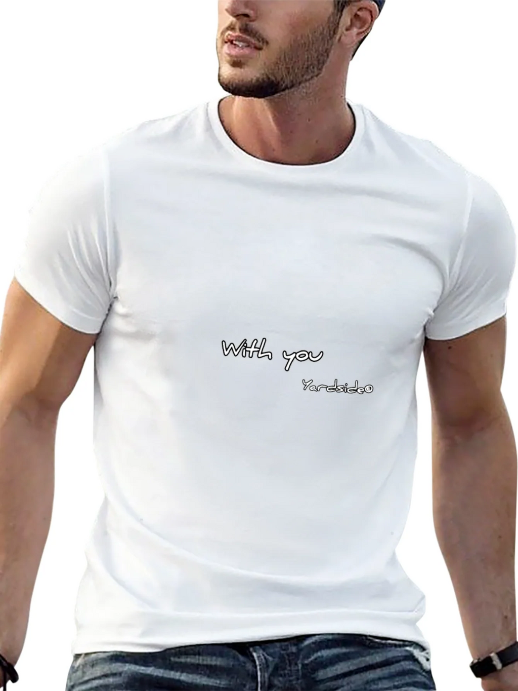 Modern Black T-Shirt with With you Yardside Design