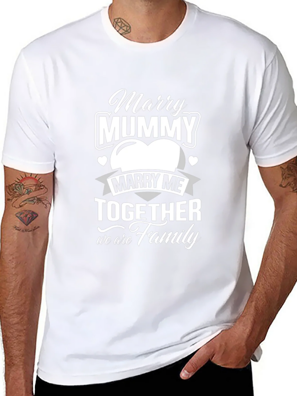 Marry Mummy Together Family Black T-Shirt