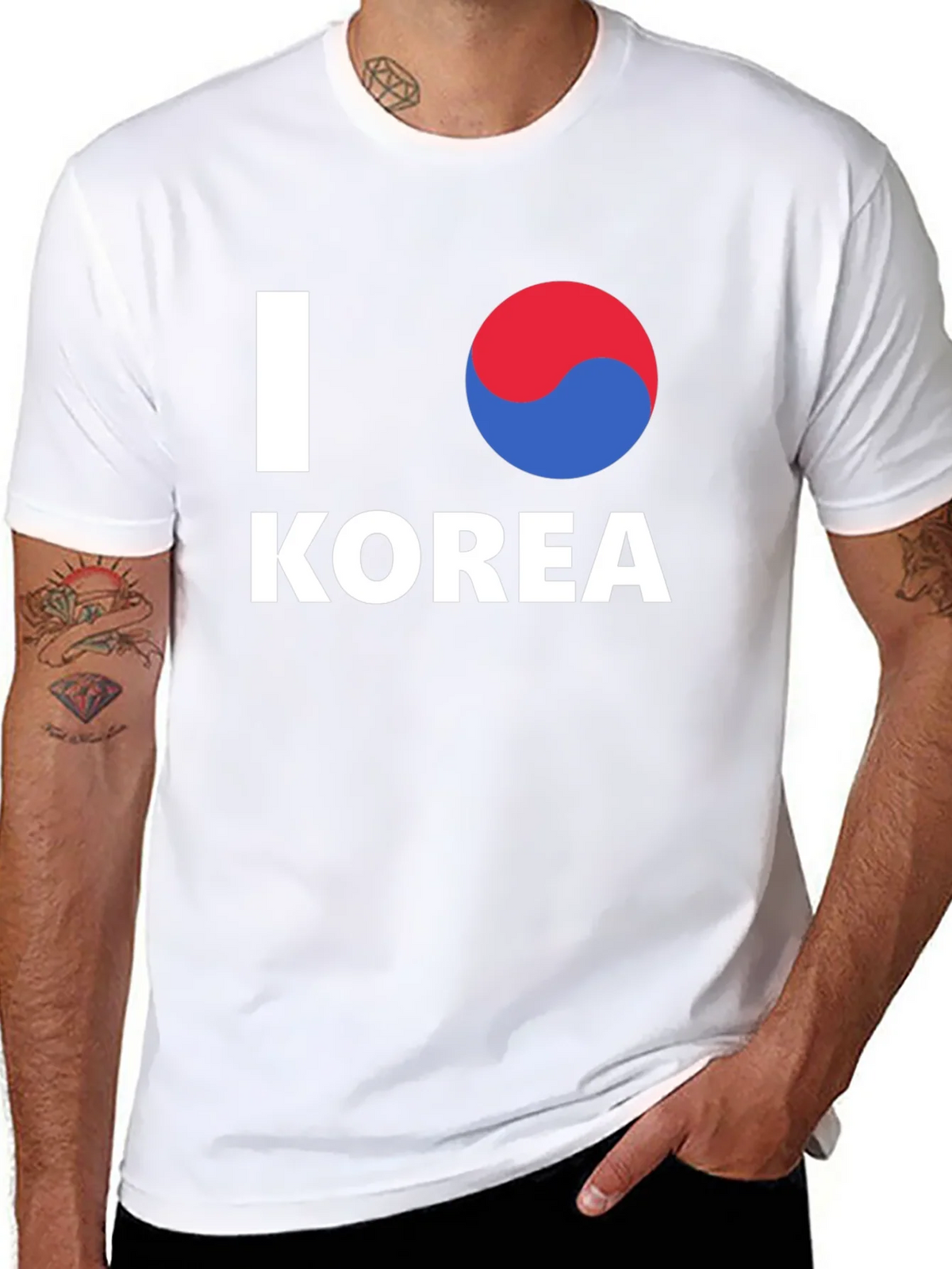 I Love Korea Black T-Shirt - Stylish Korean Pride Tee
