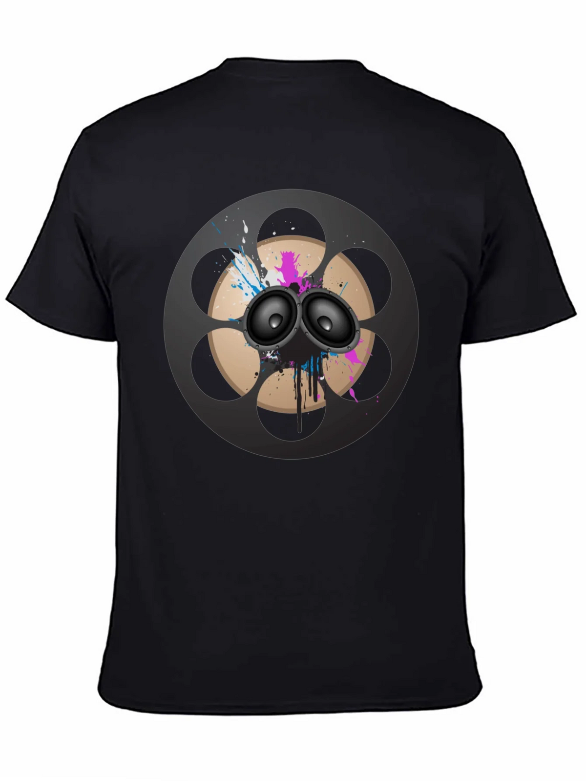 Retro Film Reel Speaker Graphic T-Shirt