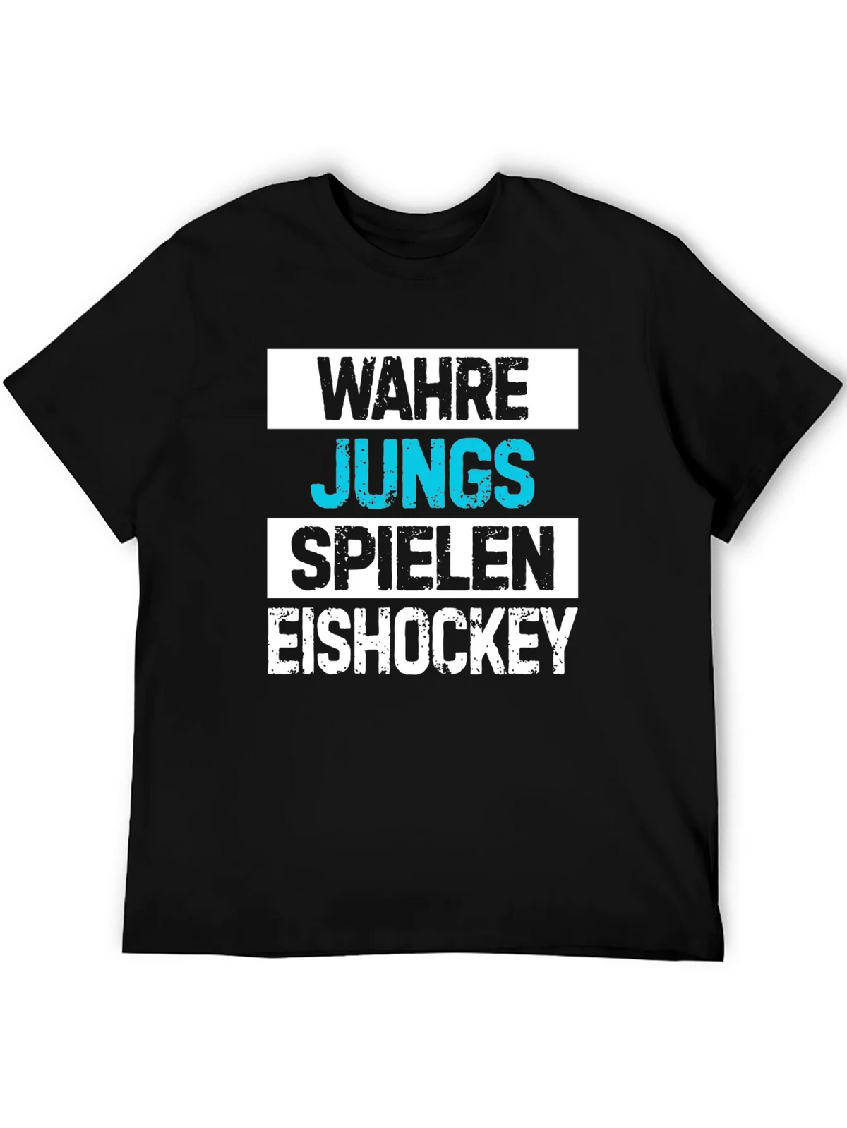 Wahre Jungs Spielen Eishockey Black T-Shirt