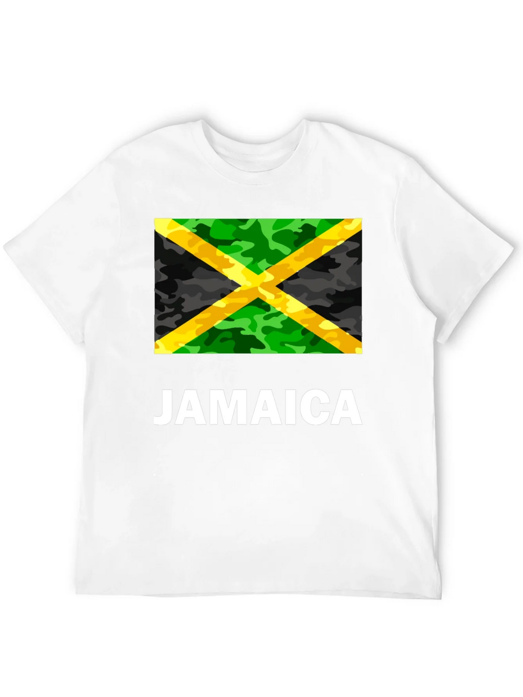 Jamaica Flag Camo Print T-Shirt