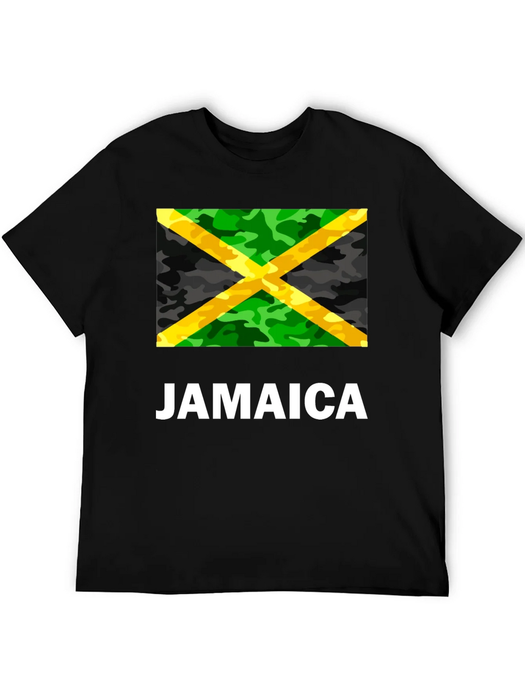 Jamaica Flag Camo Print T-Shirt