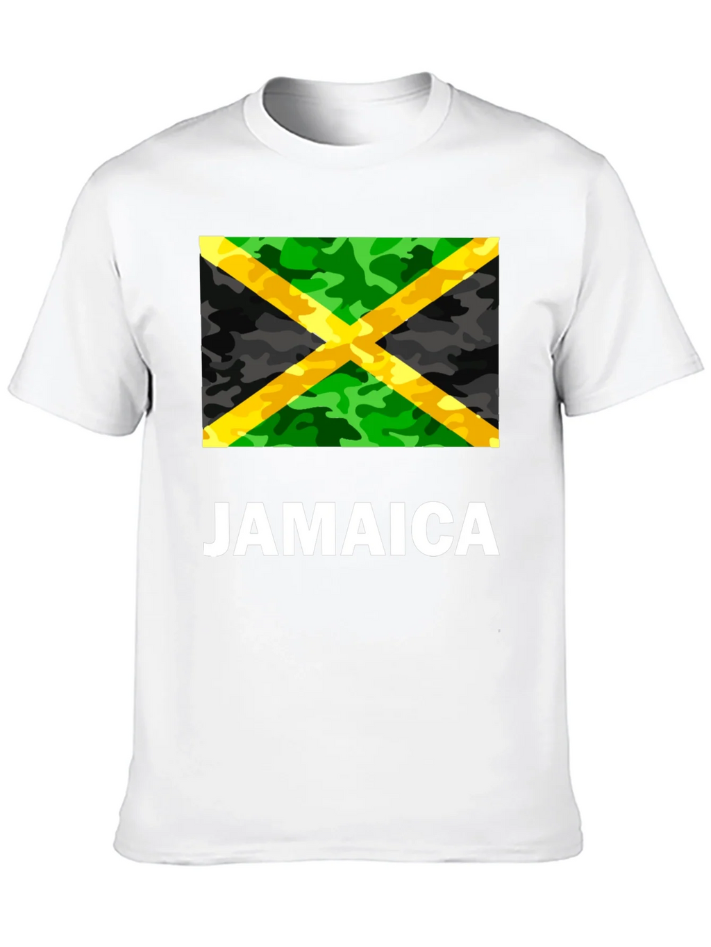 Jamaica Flag Camo Print T-Shirt