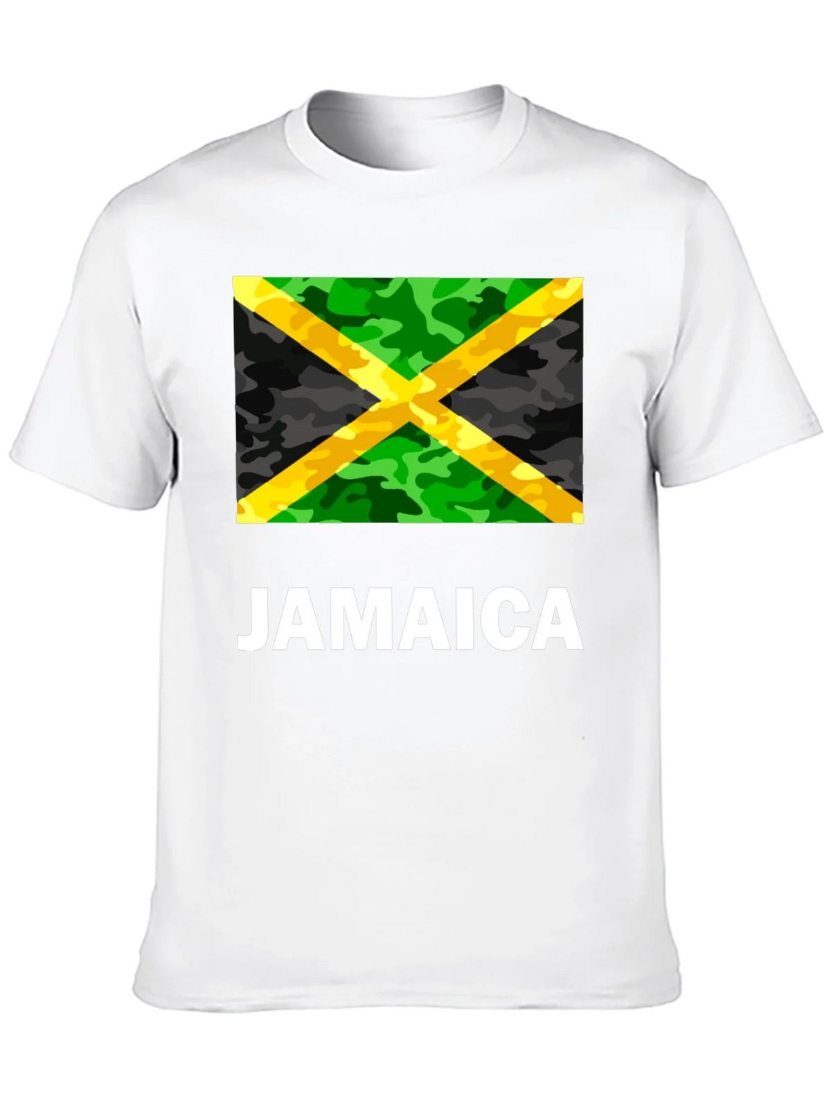 Jamaica Flag Camo Print T-Shirt