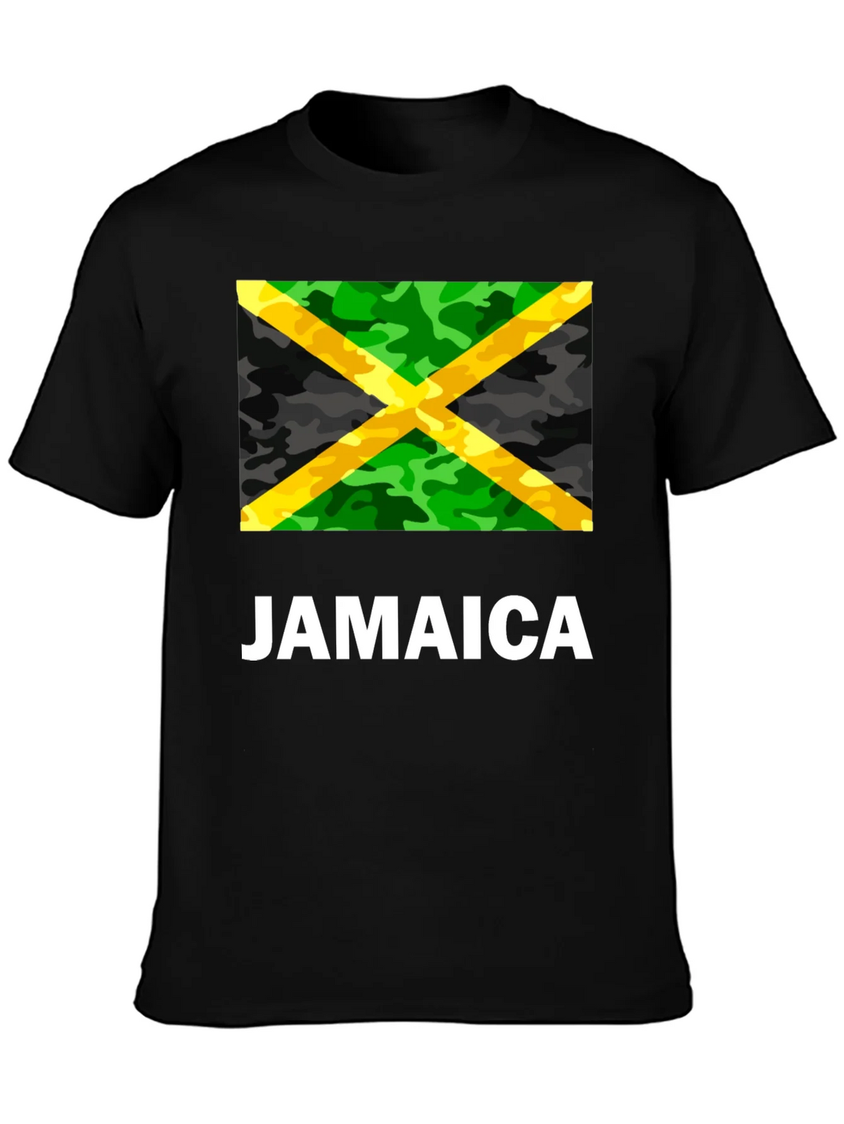Jamaica Flag Camo Print T-Shirt