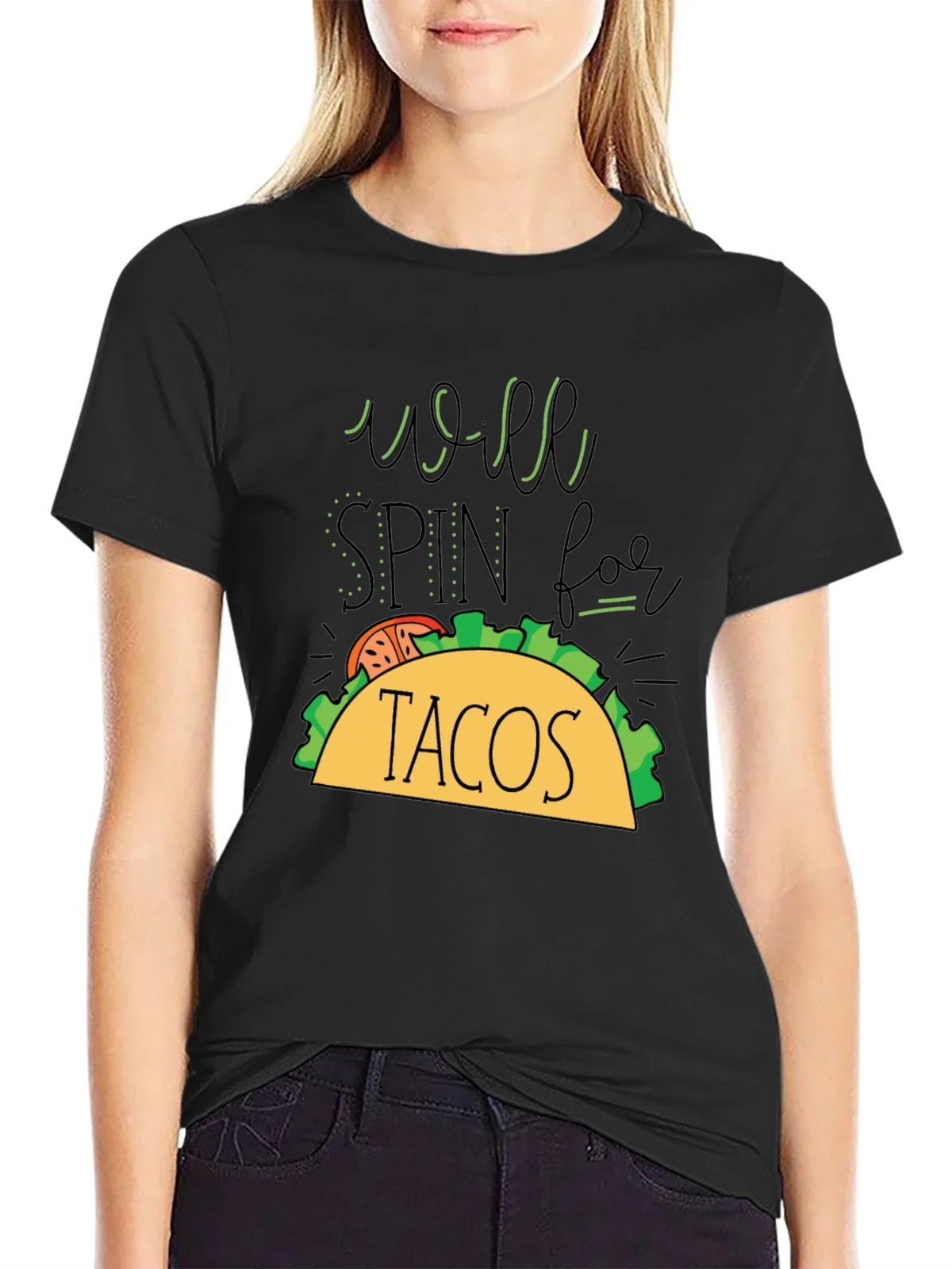 Taco Lovers T-Shirt - Will Spin For Tacos Graphic Tee