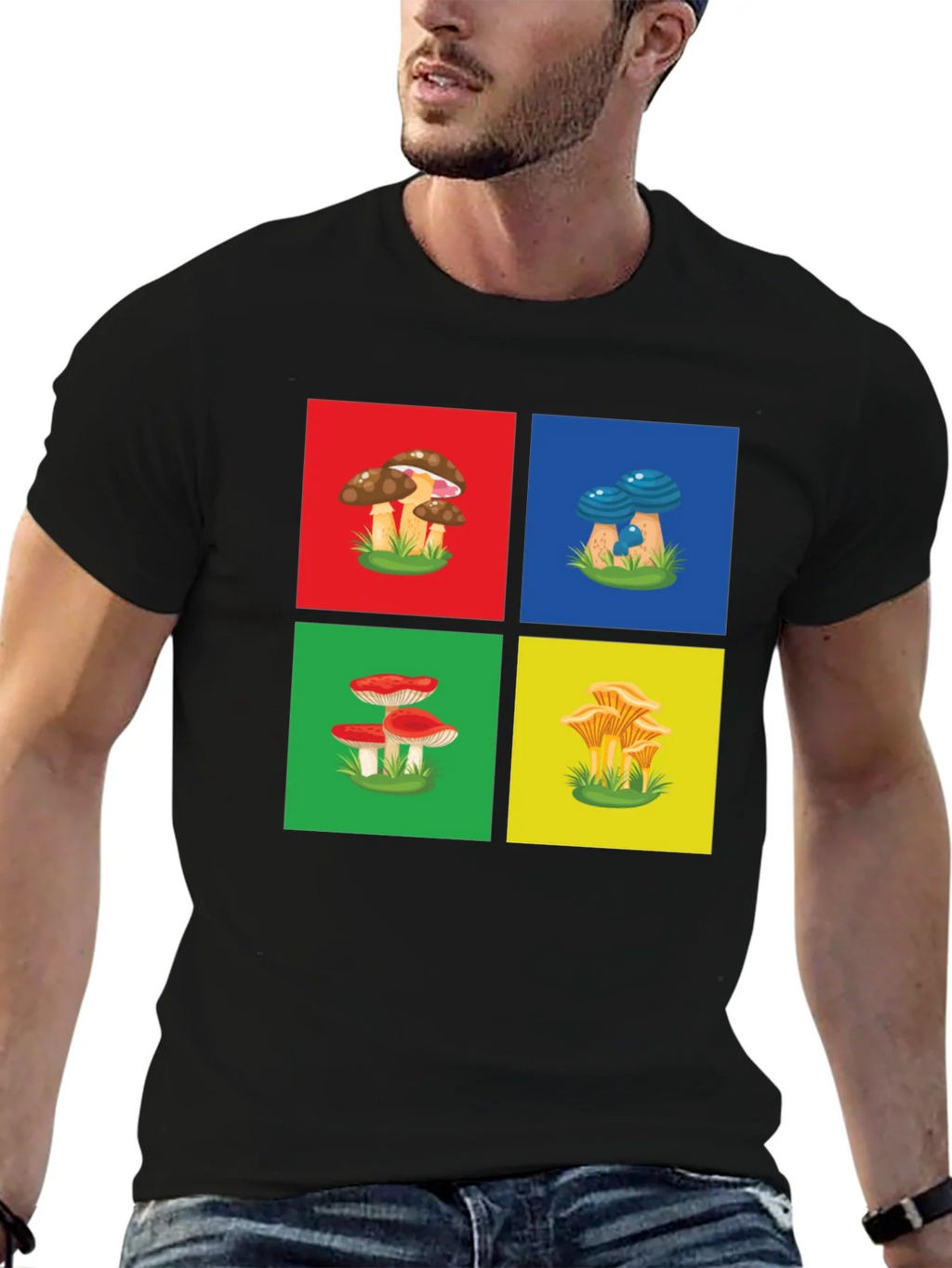 Mushroom Art Graphic T-Shirt - Funky Nature Tee