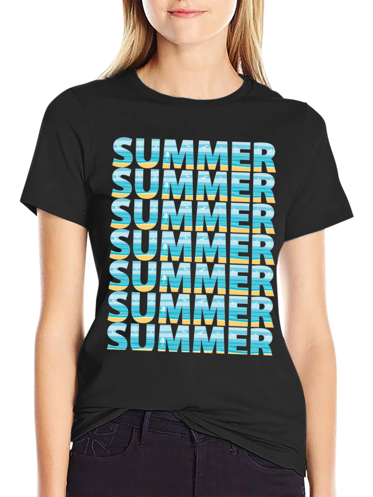 Summer Vibes Graphic Tee - Beach Design