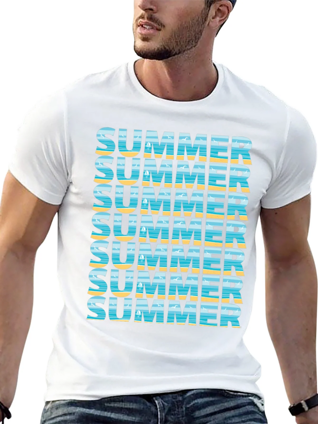 Summer Vibes Graphic Tee - Beach Design