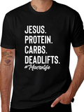 Jesus Protein Carbs Deadlifts Macro Life T-Shirt