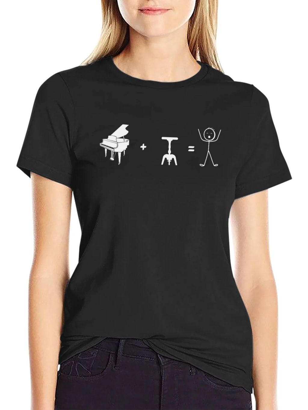 Piano + Wine = Happiness Graphic Tee