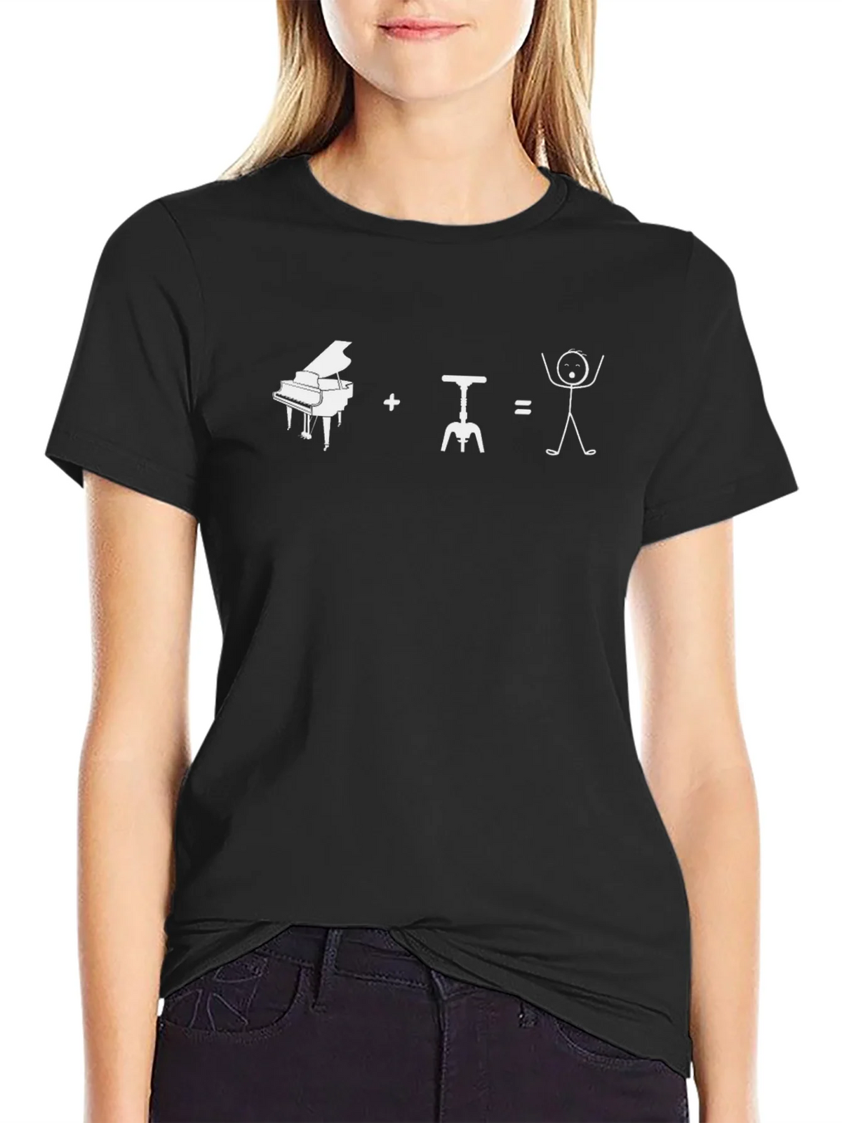 Piano + Wine = Happiness Graphic Tee