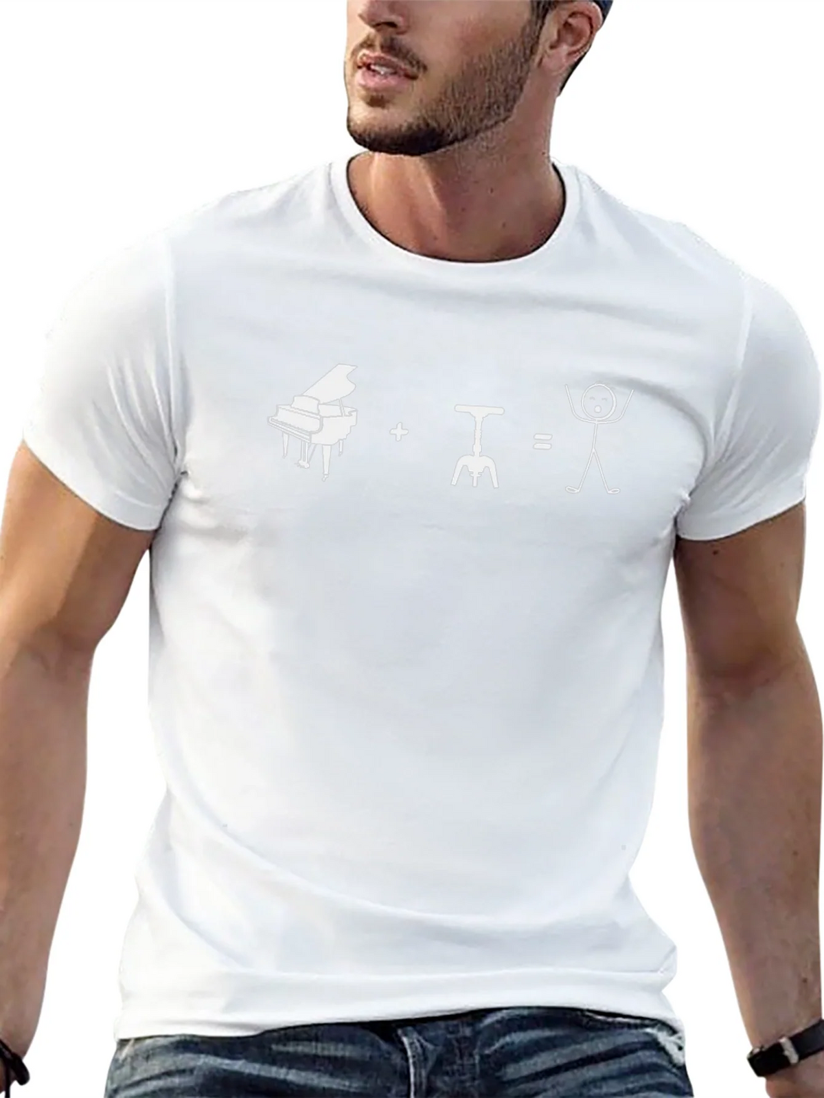 Piano + Wine = Happiness Graphic Tee