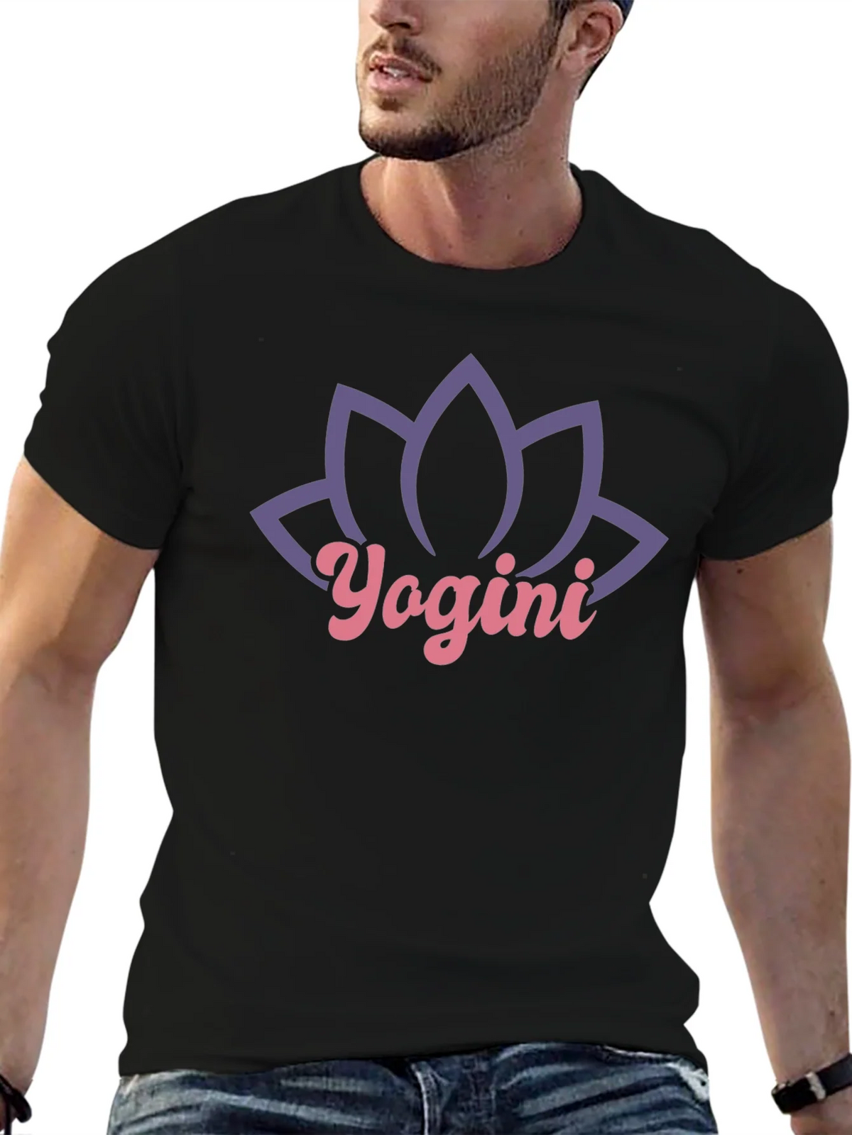 Yogini Lotus Black T-Shirt