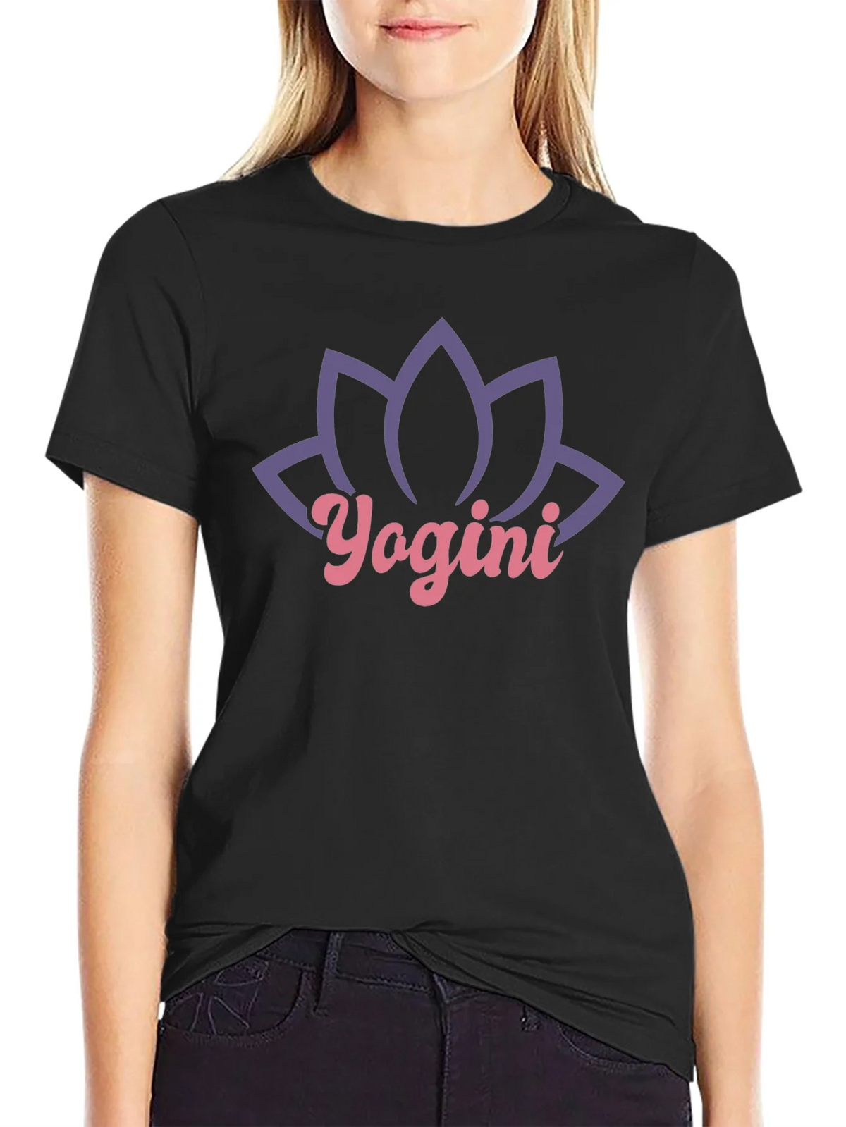 Yogini Lotus Black T-Shirt