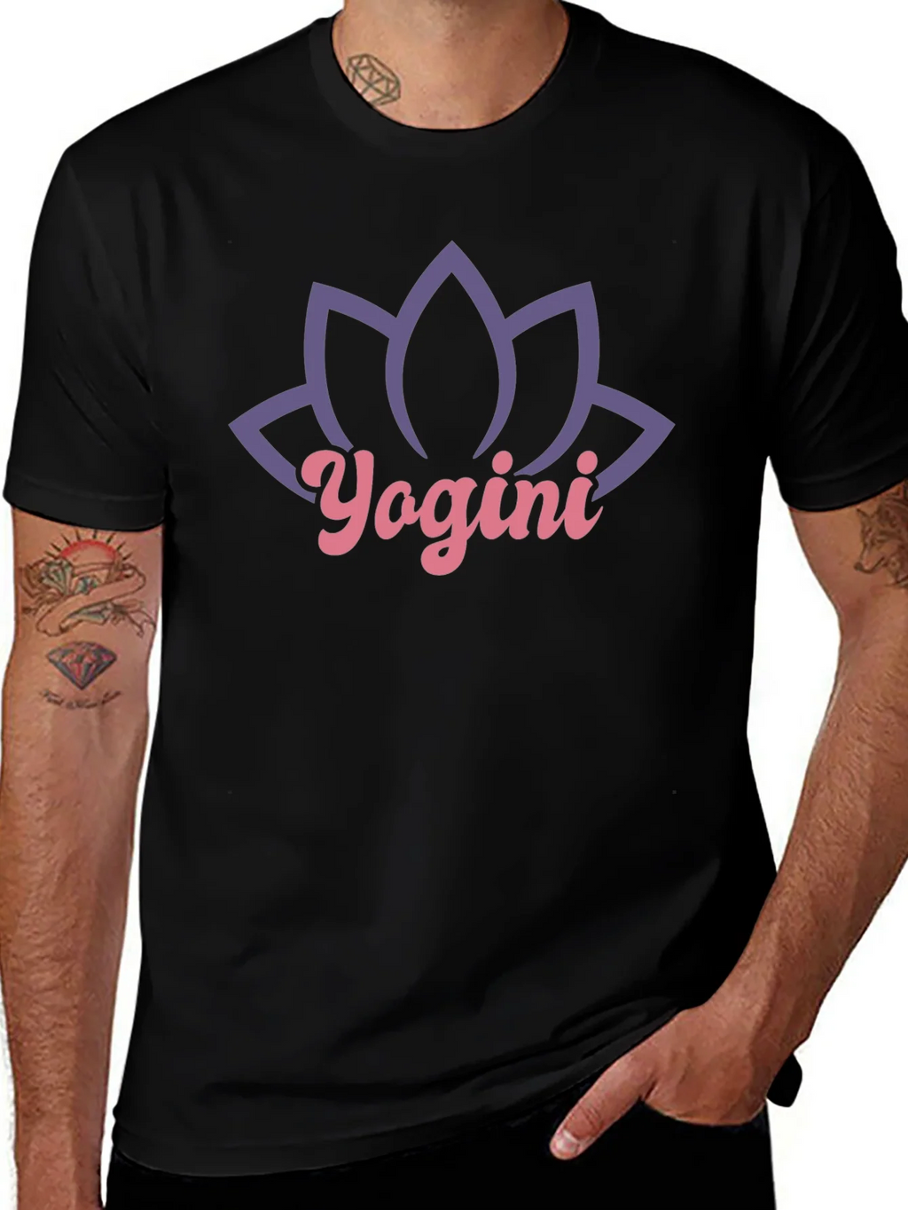 Yogini Lotus Black T-Shirt