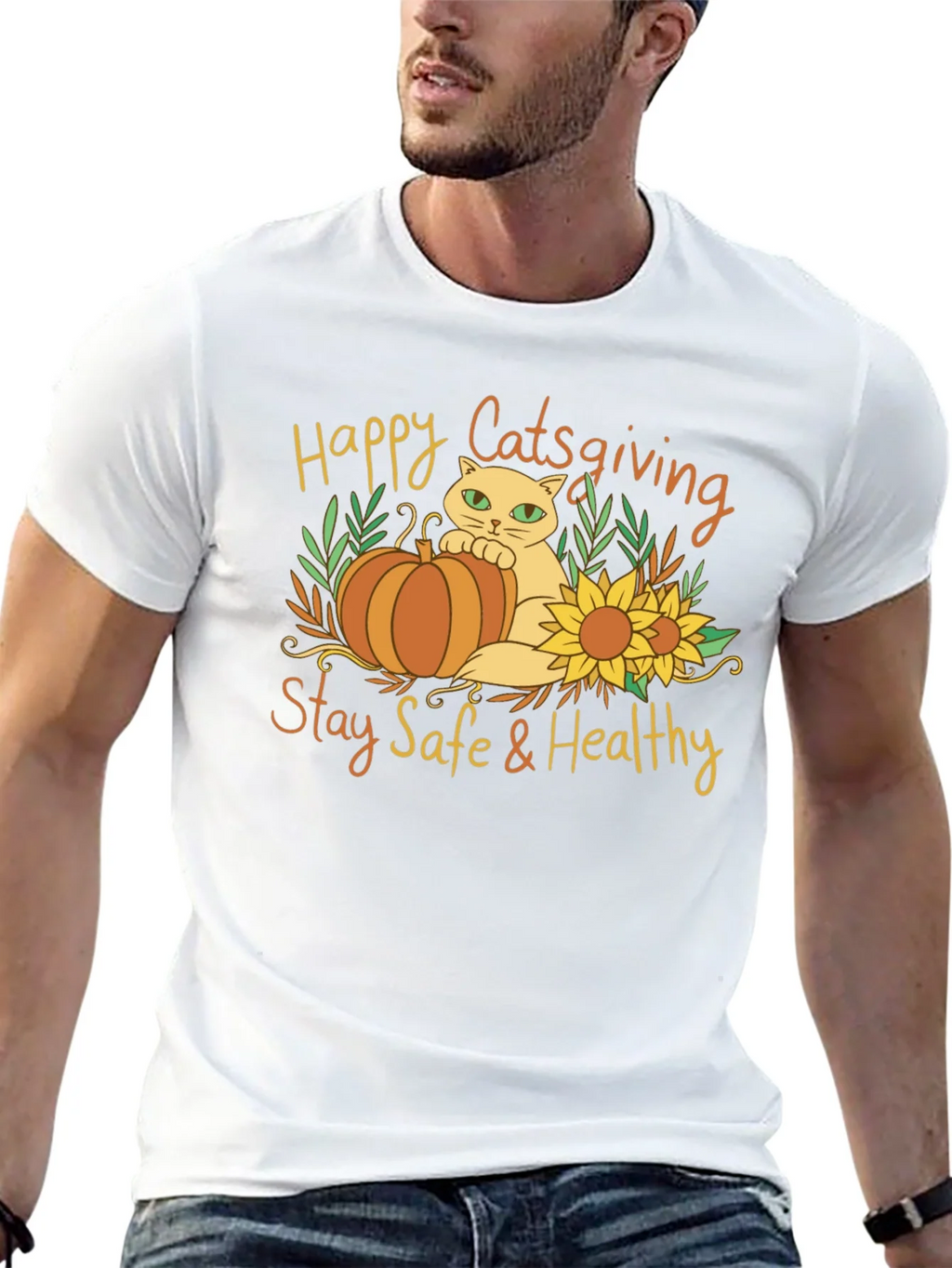 Happy Catsgiving T-Shirt - Stay Safe & Healthy