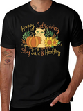 Happy Catsgiving T-Shirt - Stay Safe & Healthy
