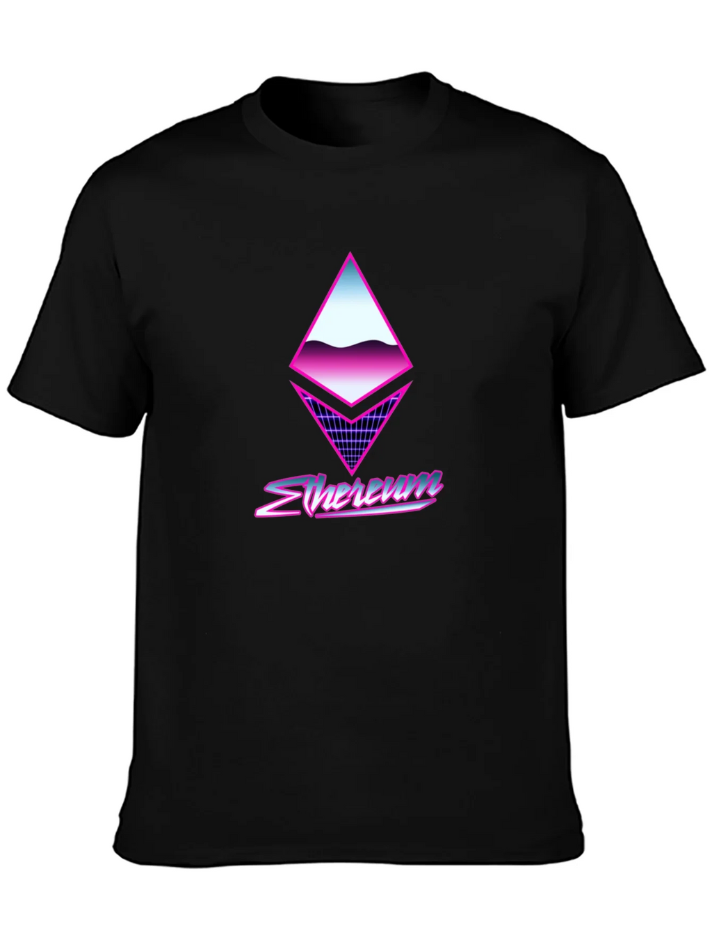 Retro Ethereum Crypto Black T-Shirt
