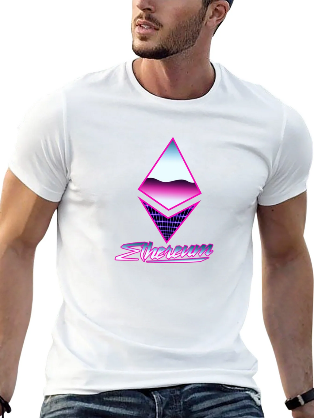 Retro Ethereum Crypto Black T-Shirt