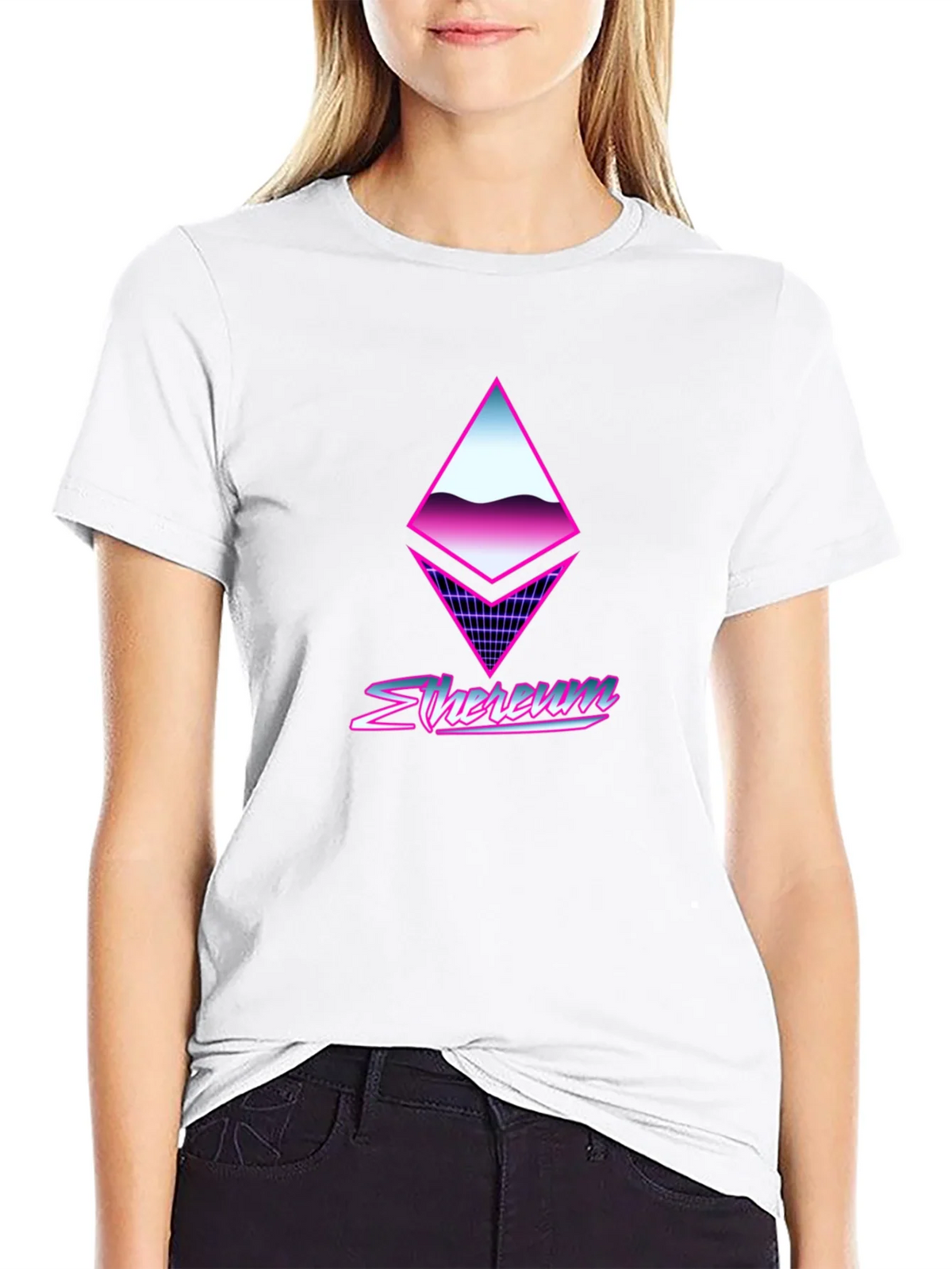 Retro Ethereum Crypto Black T-Shirt
