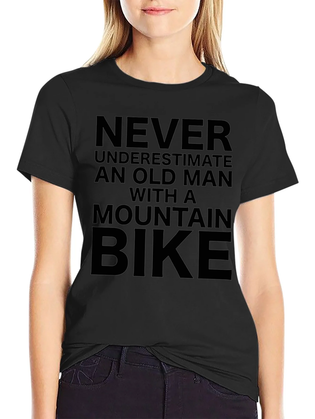 Never Underestimate Old Man Mountain Bike T-Shirt