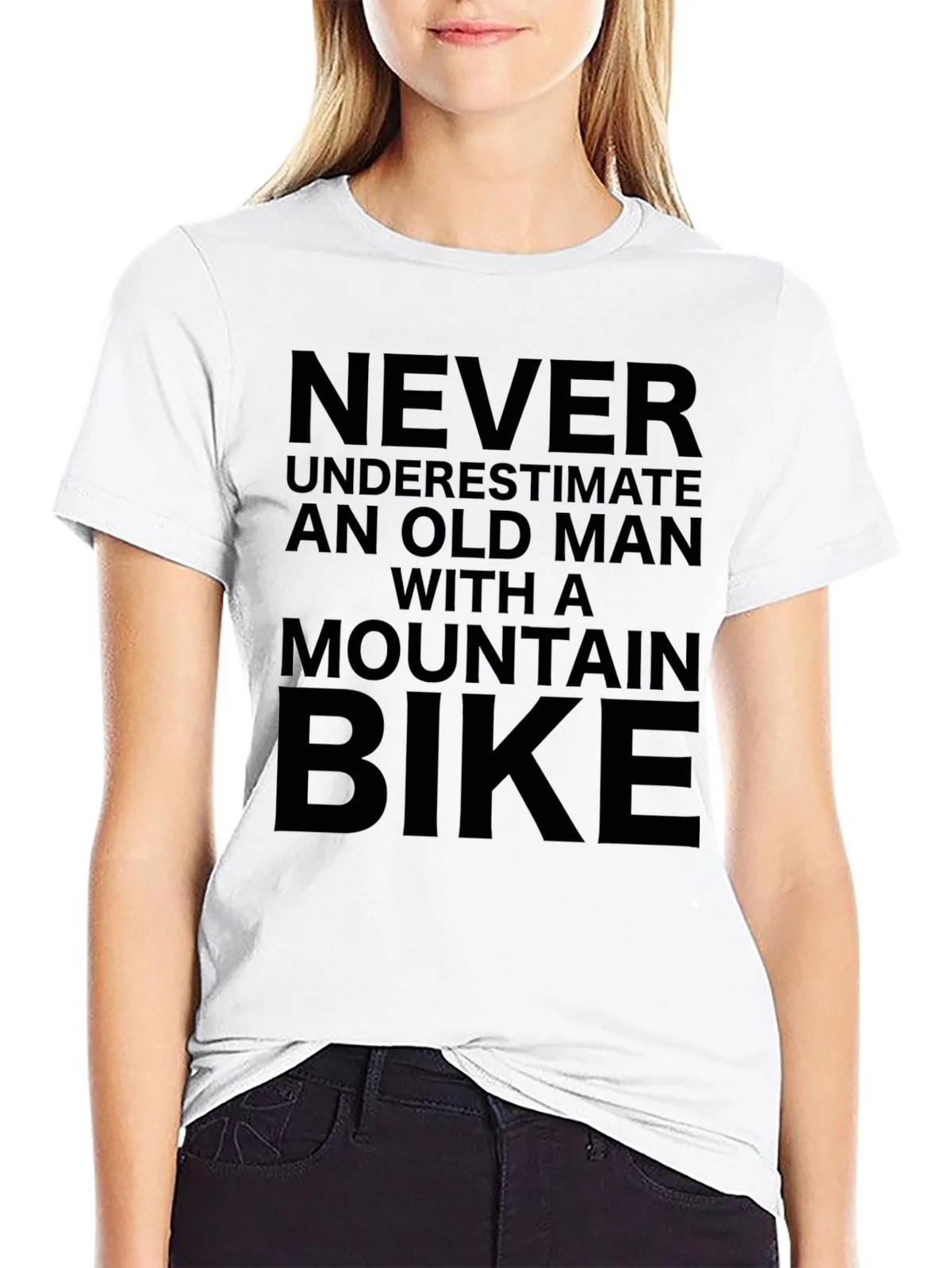Never Underestimate Old Man Mountain Bike T-Shirt