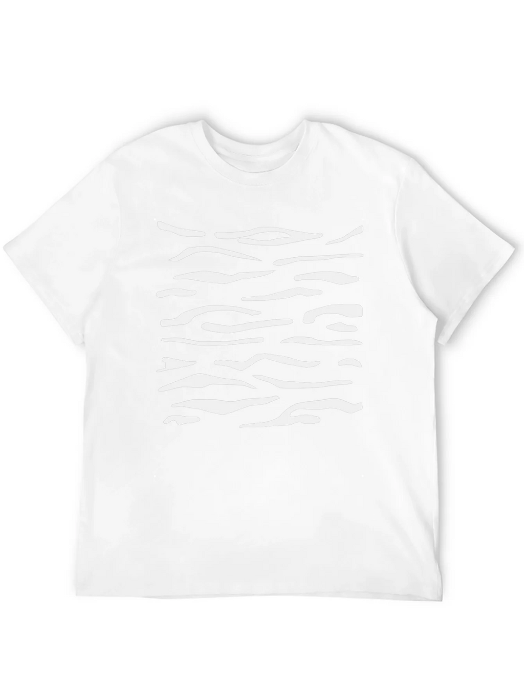 Mens Black T-Shirt with White Abstract Stripes