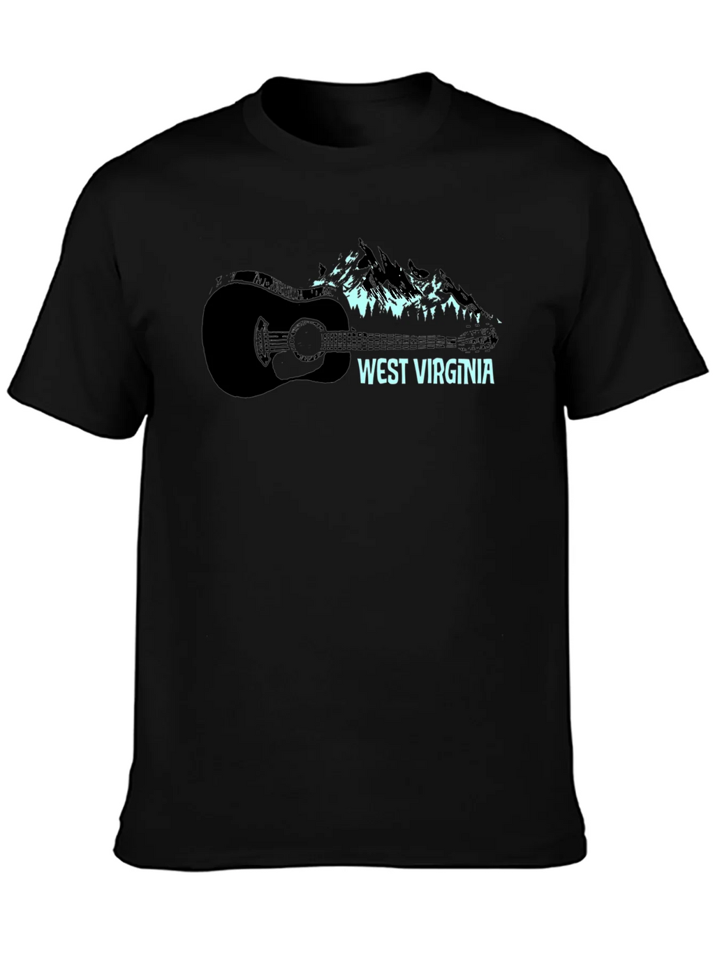 West Virginia Guitar & Mountain Graphic Tee