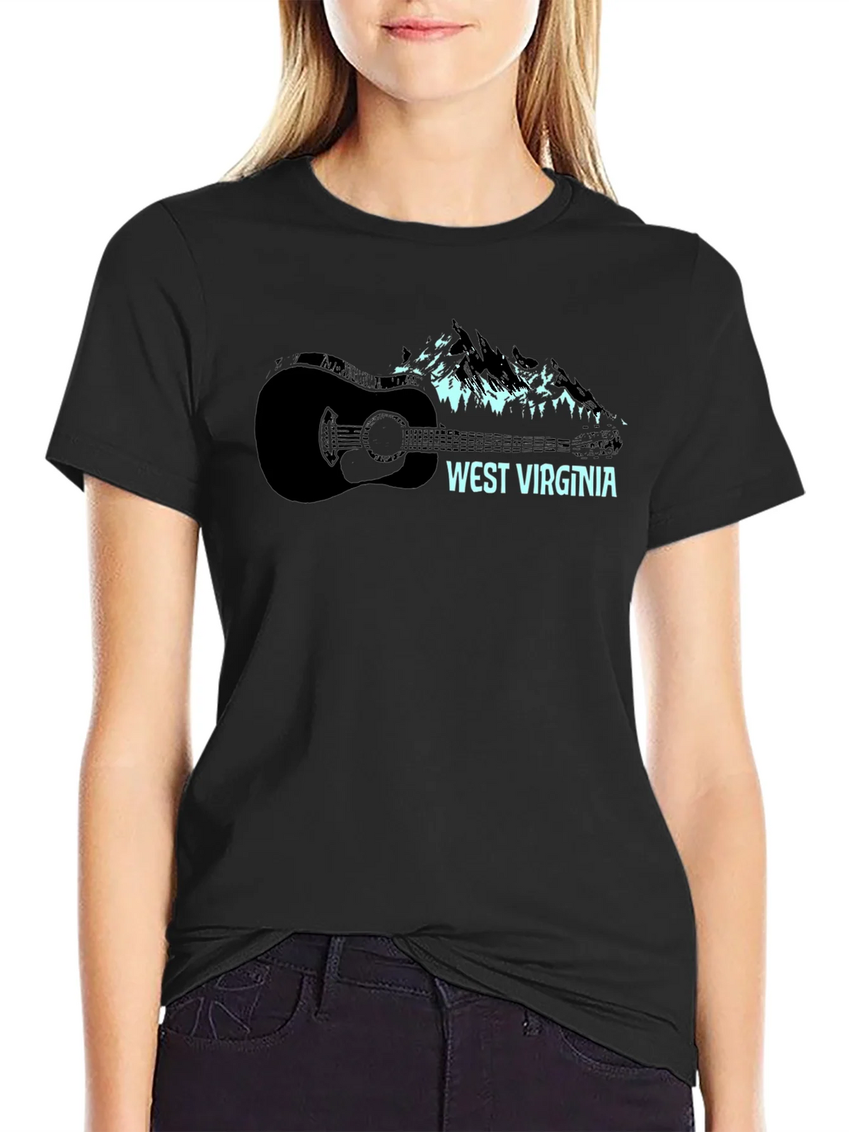 West Virginia Guitar & Mountain Graphic Tee