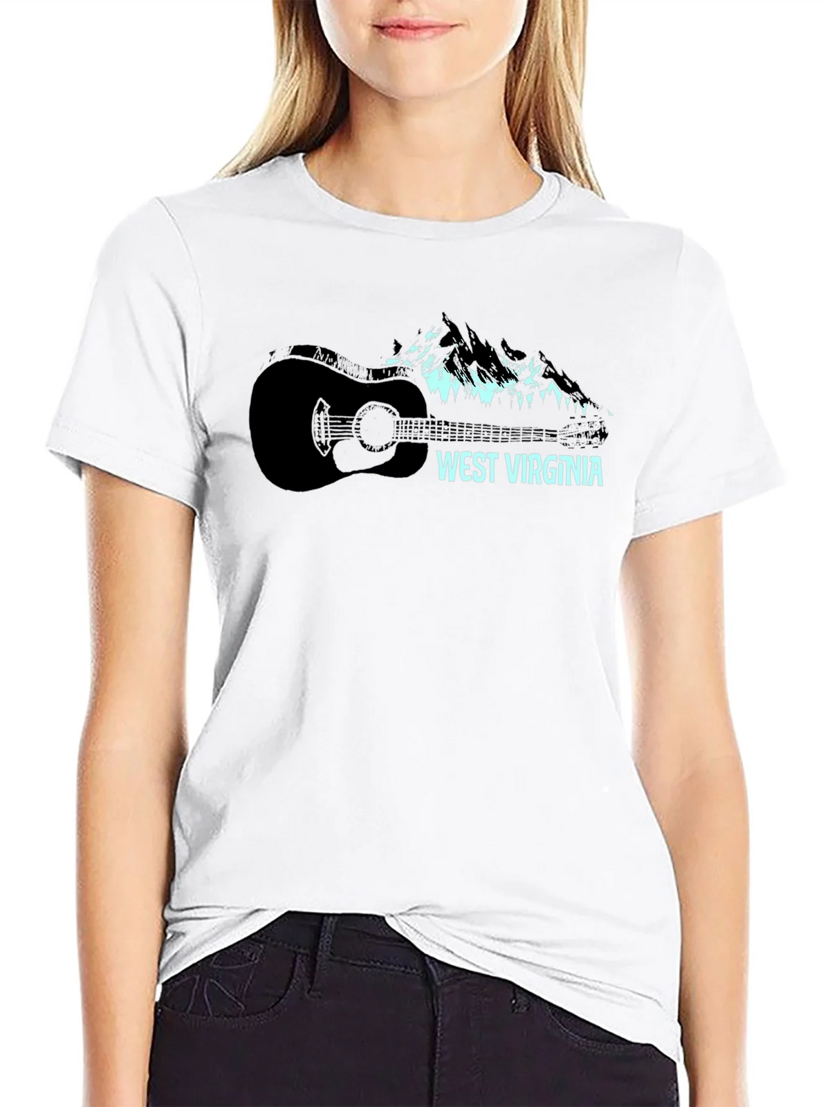 West Virginia Guitar & Mountain Graphic Tee