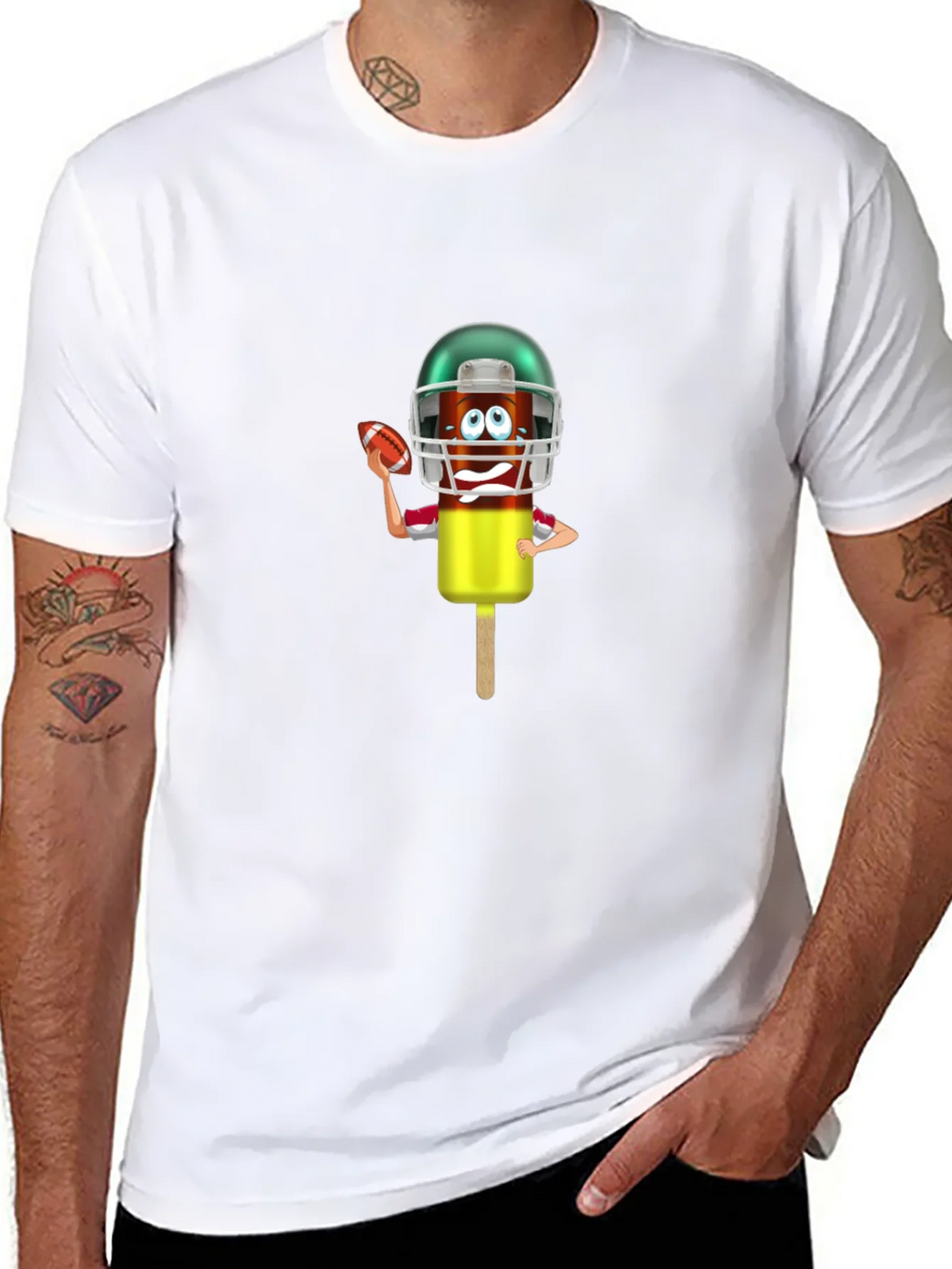 Football Ice Cream Character Graphic T-Shirt