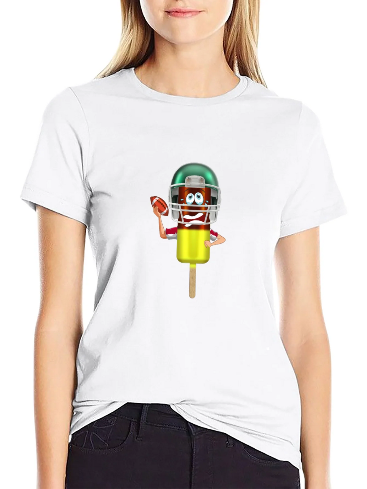 Football Ice Cream Character Graphic T-Shirt