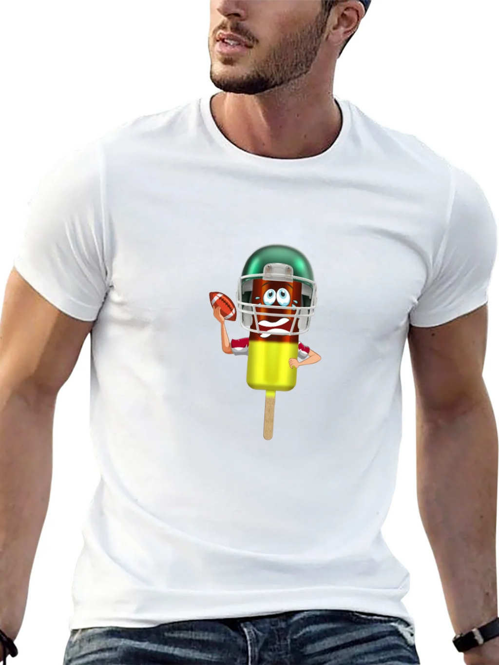 Football Ice Cream Character Graphic T-Shirt