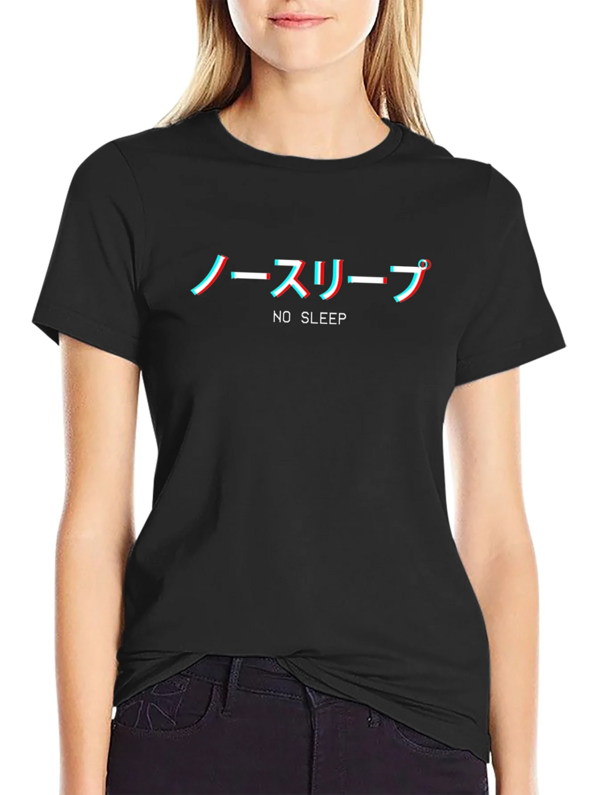 No Sleep Japanese Glitch T-Shirt - Comfort & Style