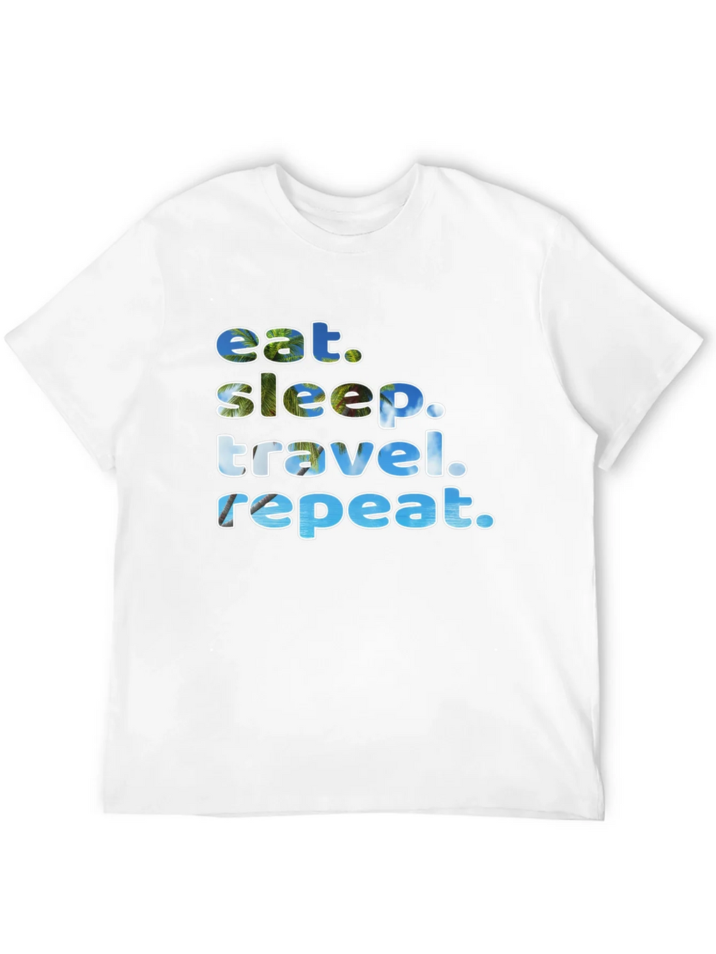 Eat Sleep Travel Repeat Black Graphic T-Shirt
