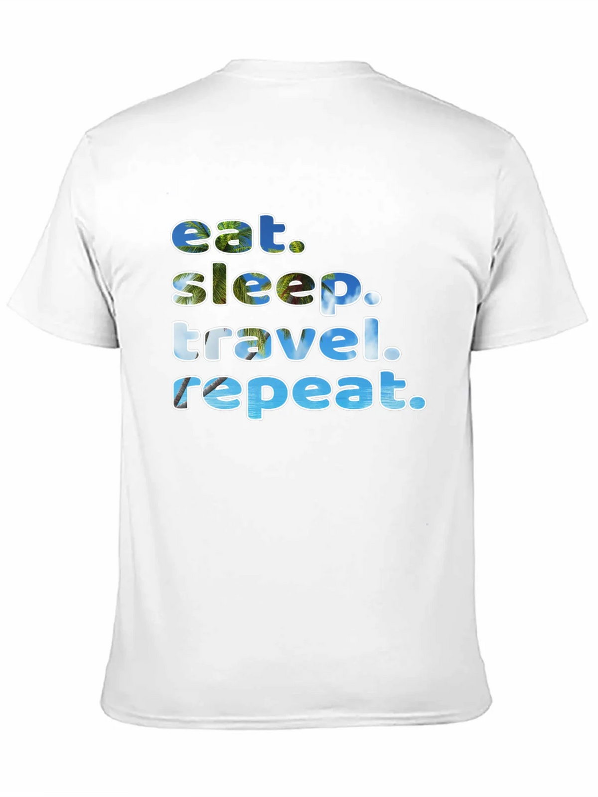 Eat Sleep Travel Repeat Black Graphic T-Shirt