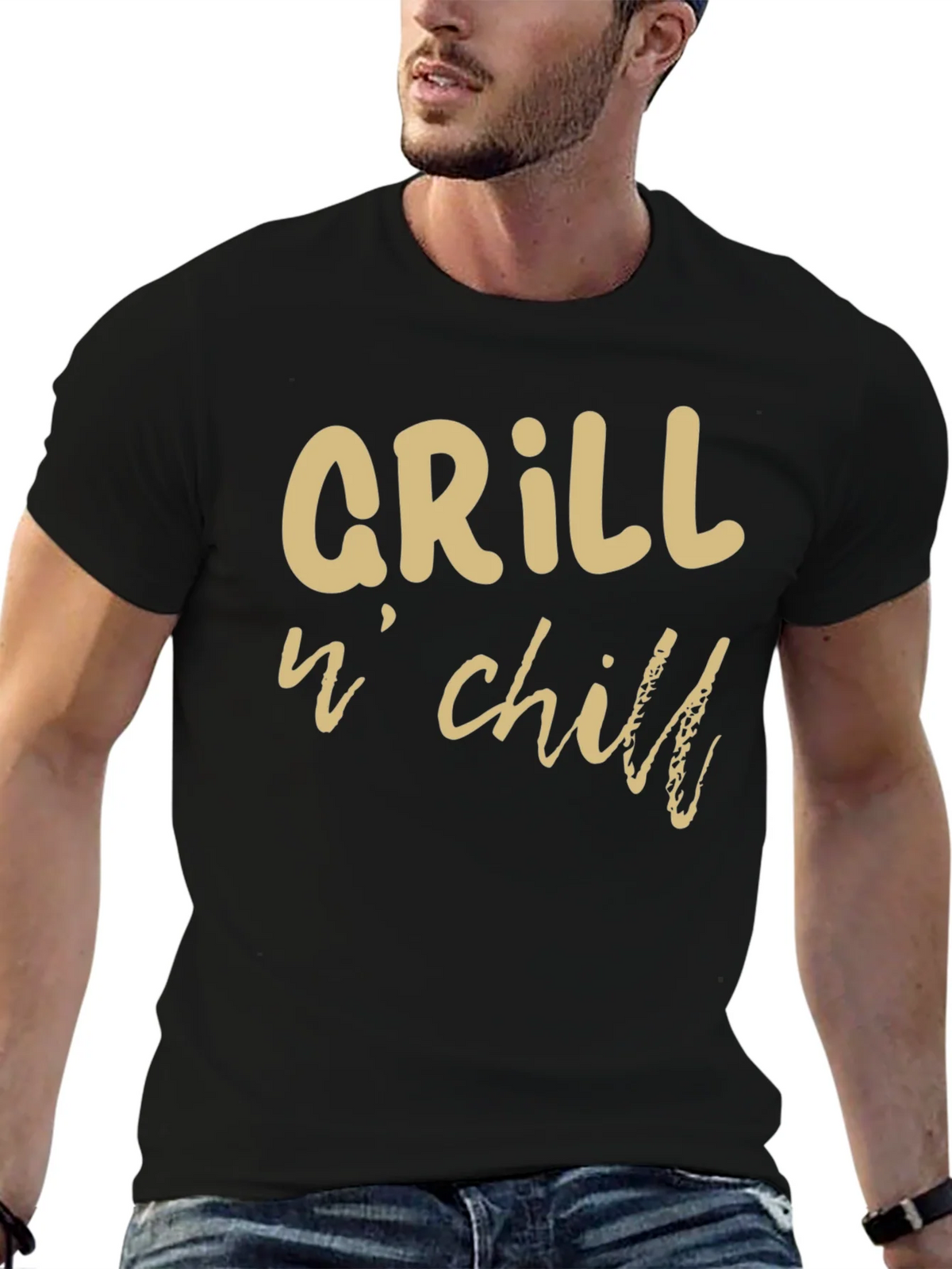 Grill n Chill Graphic T-Shirt - Black